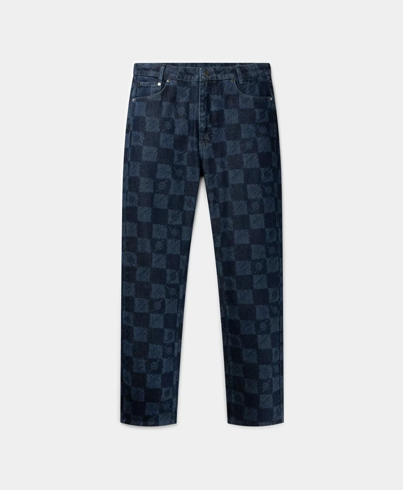 New Blue Kibo Check Jacquard Jeans Jeans | Pants