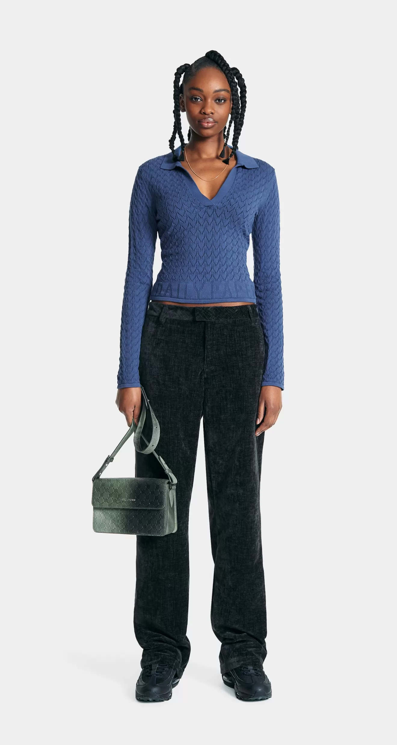 Online Vintage Indigo Ada Knit Longsleeve Polo Women Tops | Knitwear